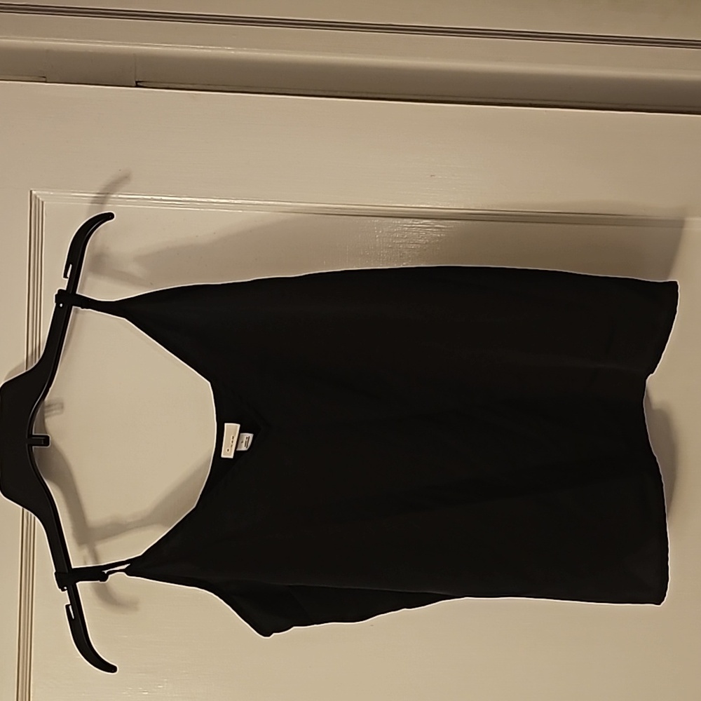 Silk v neck adjustable strap shirt